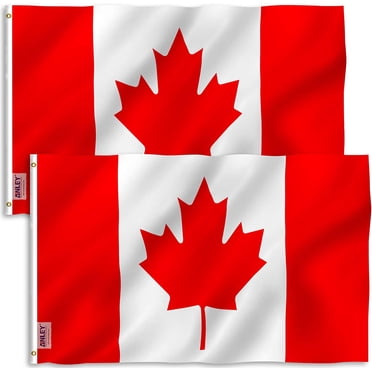 ANLEY Lot de 2 Fly Breeze Drapeau du Canada 3 X 5 Pieds - Drapeaux Nationaux Canadiens en Polyester
