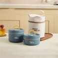 thumbnail image 2 of CHOK Portable Insulated Lunch Container Set Stackable Stainless Steel Food Container with Thermal Bag Leakproof for School Work Picnic Travel Warm Food Storage Box, 2 of 9