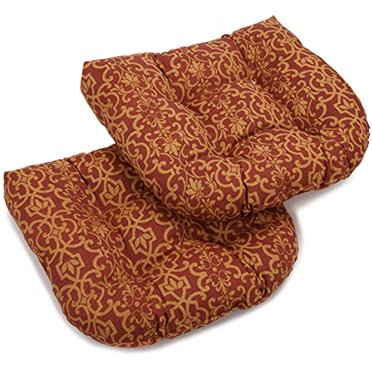 Blazing Needles 93184-2CH-REO-18 19-inch U-Shaped Outdoor Spun Polyester Tufted Dining Chair Cushion (Set of 2) - Vanya Paprika
