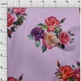 thumbnail image 2 of oneOone Tissu Georgette Viscose Feuilles et Imprimé Aquarelle de Roses Tissu BTY 42 Pouces de Large, 2 of 4