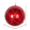 thumbnail image 3 of Vickerman MT198203D Ornement en Filet Pailleté Bonbon Rouge 6 Po. - 2 par Sac, 3 of 3