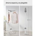 thumbnail image 3 of SONGMICS Clothes Drying Rack, 59-Inch Folding Laundry Drying Rack with 3 Rotatable Arms for Hangers, 4 Legs, Stainless Steel, for 27 Pieces of Clothes, Gray and White ULLR510G01, 3 of 5