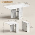 thumbnail image 3 of HOMCOM Folding Dining Table, Drop Leaf Table with 2-tier Shelves, 3 of 10