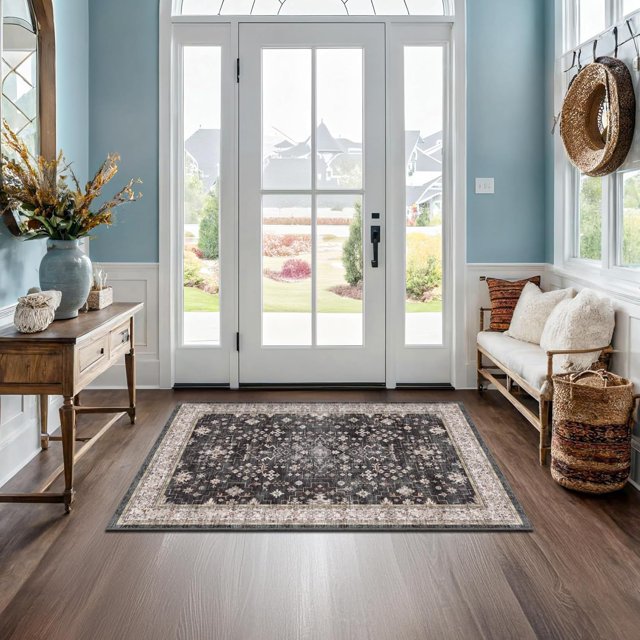 Hazo Haus Washable Boho Ashen/Multi 3' x 4' Area Rug