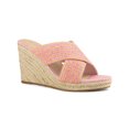 thumbnail image 1 of BLISSFUL STEP Sandales Compensées à Plateforme pour Femmes à Brides Croisées Rose 5,5, 1 of 8
