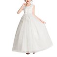 thumbnail image 1 of LOVZFMLL Jupe Princesse à Nœud pour Filles, Été, Manches Courtes, Volants, Dentelle, Col Rond, Broderie, en Maille, 1 of 5