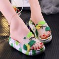 thumbnail image 1 of CAROOTU Thick Sole Slippers High Platform Shoes PVC Flip Flop Bright Color Leaves Design Anti-Slip for, 1 of 6
