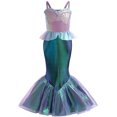thumbnail image 1 of KAWELL Mermaid Costume Dress for Toddler Girls Cosplay Ariel Outfit Halloween Birthday Party Dress Up, 1 of 6