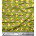 thumbnail image 1 of Soimoi Poly Georgette Fabric Cup,Plate & Chick Cartoon Printed Fabric 1 Yard 42 Inch Wide, 1 of 3