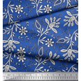 thumbnail image 2 of Soimoi Poly Georgette Fabric Leaves & Floral Block Print Fabric by Yard 42 Inch Wide, 2 of 3