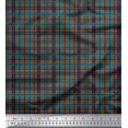 thumbnail image 1 of Soimoi Brown Moss Georgette Fabric Check Check Print Sewing Fabric Yard 42 Inch Wide, 1 of 4