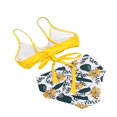 thumbnail image 3 of Female Two-Piece Bathing Suit  Spaghetti Strap Bikini Tops Leopard Print Bikini Panties Swimsuits Yellow L, 3 of 6