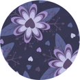 thumbnail image 1 of Ahgly Company Tapis Rond Lavable en Machine Intérieur Transitionnel Violet Clair, 5 Pieds Rond, 1 of 7