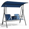 thumbnail image 1 of Comfortable Patio Hanging Bench - Outdoor Porch Swing Chair for Tea Set, Relaxing Garden Swing Seat, Ideal for Balcony, Backyard, Poolside, 1 of 8