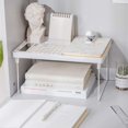 thumbnail image 4 of Oleegame 2PC Produce Storage Storage Rack White Wire Stacking Cabinet Shelf Stackable Foldable Stand Rack Desk Countertops Storage Holder Shelf Saving Shelf White, 4 of 6