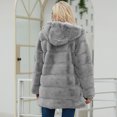 thumbnail image 4 of Veste pour Femmes Hiver Femmes Dames Uni Chaud Manteau en Faux Manteau Veste Hiver Col Rabattu Vêtement d'Extérieur, 4 of 9
