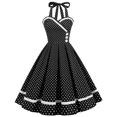 thumbnail image 1 of Robe d'Été pour Femmes Aguichant Mode Femmes Été Rétro Décontractée Chandail à Enfiler Imprimé à Pois Aguichant Robe Sans Manches, 1 of 7