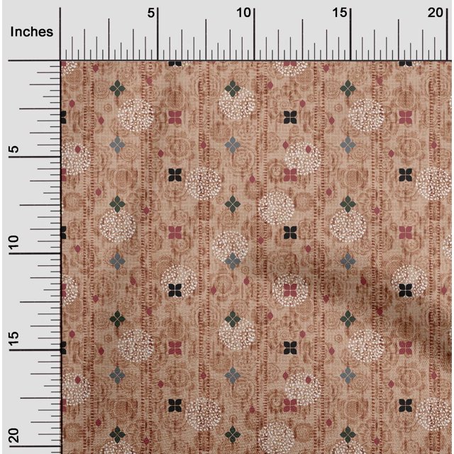 oneOone Polyester Lycra Dusty Rose Fabric Mandala Texture Craft Projects Decor Fabric Printed By The Yard 56 Inch Wide