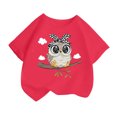 thumbnail image 1 of Hauts pour Filles Imprimé Mignon Col Rond Manches Courtes Tee Été Mode Ample Vêtements pour Bébés Filles Rose 2-4 Ans, 1 of 4