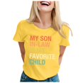 thumbnail image 1 of JIRNDf Hauts pour Femmes Été T-Shirts Tendance Manches Courtes Col Rond Ample Confortable Doux Décontracté Basique Mignon T-Shirts Graphiques pour Femmes Chemises Jaune m, 1 of 5