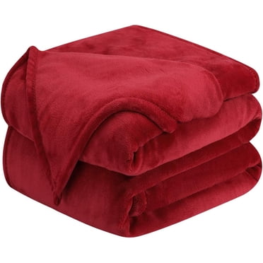 Red Blanket Queen 90"*90" Luxury 380 Gsm Fleece Blanket Super Soft Warm Fuzzy Lightweight Bed Blanket