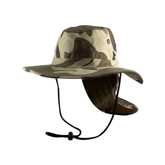 Top Headwear Chapeau Bob Safari Explorer à Rabat Couvre-Cou - Camouflage Désert - S
