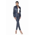 thumbnail image 4 of Chemise en Cuir Pur pour Femmes, Bleu Marine, 4 of 5
