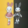 thumbnail image 3 of Handmade Crochet Kit for Beginner Cute Rabbits Stuffed Toy Doll Crochet All in Learn to Crochet Grey and Pink, 3 of 6
