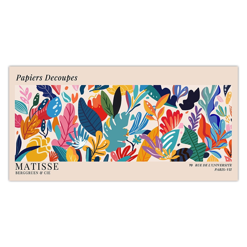 Large Matisse Bauhaus Geometric Leaves Exhibition Poster Abstract