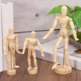 thumbnail image 4 of Unique Bargains 4.5" Wooden Mannequin Figure, Artist Drawing Manikin Model Flexible Movable 2Pack, 4 of 6