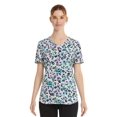 thumbnail image 1 of Scrubstar Women's Painterly Cheetah V-Neck Print Scrub Top ​, 1 of 5