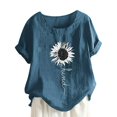 thumbnail image 1 of AMERTEER T-Shirt à Manches Courtes à Imprimé Tournesol pour Femme T-Shirt à Col Rond pour Femme, 1 of 3