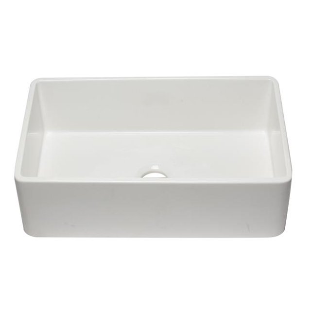ALFI Brand AB3320SB-W Évier de Cuisine de Style Ferme en Argile de Feu Simple Réversible de 33 Po - Blanc