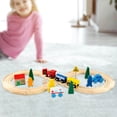 thumbnail image 1 of Wooden Railway Tracks Set Wooden Miniature trains wood Train Track Toy Gift Normal 33pcs, 1 of 8