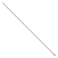 thumbnail image 2 of 925 Sterling Silver 2.3mm Rope Chain Anklet Ankle Bracelet, 2 of 6