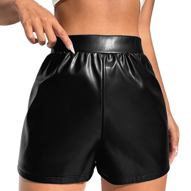 Clearance Sale 2025 Intimates Ladies Leather Shorts Multi Colored High Waisted Stretch Casual Shorts