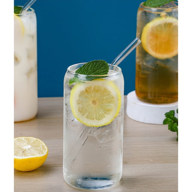 16oz Cola Cup Wooden Lid Borosilicate Glass Straw Mug High Color Transparent Mugs Straw Mug With Lid Coffee Milk Mug