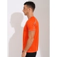 thumbnail image 3 of Moggemol Men's Rash Guard Swim Shirts Short Sleeve UPF 50+ Swimming Top Gym Workout Muscle Tee Tops Orange 7XL, 3 of 7