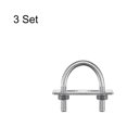 thumbnail image 3 of Unique Bargains Round U-Bolts 3 Sets 35mm Inner Width 60mm Length M8 with Nuts and Plates, 3 of 5