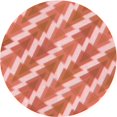 thumbnail image 1 of Ahgly Company Tapis d'Intérieur Rond Lavable en Machine Orange Rouge Orange Transitionnel, 4 Pieds Rond, 1 of 7