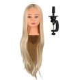 thumbnail image 2 of MERIGLARE Human Hair Practice Training Model Hairdressing Mannequin Head Model w/ Holder​. 26in Blonde, 2 of 8