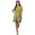 thumbnail image 2 of Moomaya Moss Georgette Bell Sleeves Short A-Line Printed Summer Dress For Women, 2 of 4