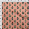 thumbnail image 3 of oneOone Silk Tabby Peach Fabric Floral & Paisley Block Sewing Craft Projects Fabric Prints By Yard 42 Inch Wide, 3 of 4