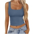 thumbnail image 2 of Weiqiqre Spring+Tops+for+Women Summer Square Neck Tank Tops Workout Cropped Ribbed Summer Camisole Sleeveless Clothes 2025, 2 of 6