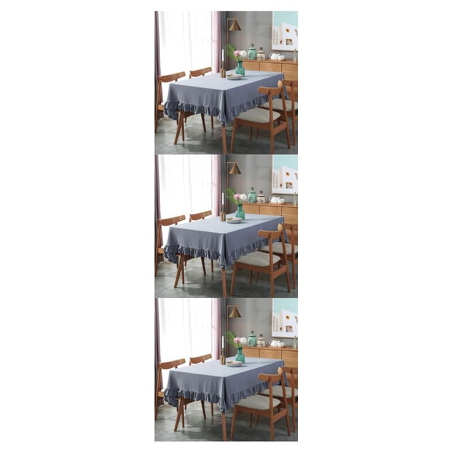 Baohd Durable And Easy To Wash Tablecloth With Vintage Style Rectangular Table Tablecloth Cotton Dining Tablecloth Table Cover gray 90*90CM 3Set