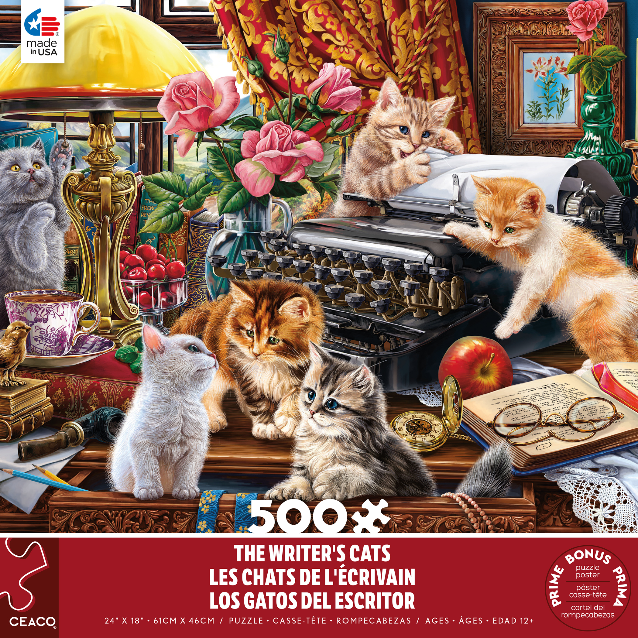 Ceaco 500 pièces assortiment de puzzles jigsaw sur le thème des animaux