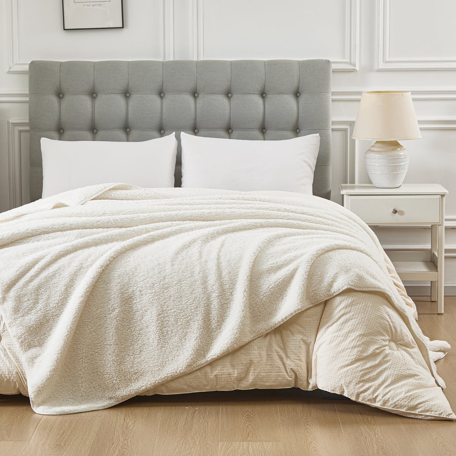 Hometrends Sherpa Blanket Cloud Twin,66 x 90"