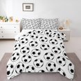 thumbnail image 2 of Erosebridal Cartoon Soccer Comforter Sets Queen Size, Rugby Comforters & Duvets, Modern Football Player Decor, Reversible 3pcs, 2 of 7
