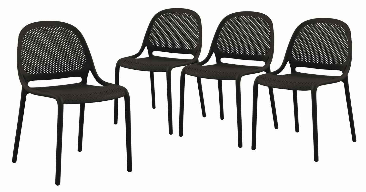 Chaise à dîner sans accoudoirs Summer noir (4 chaises/boîte)