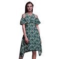 thumbnail image 1 of Bimba Robe à Volants Imprimée Florale Bleue pour Femmes Épaules Dénudées - TG, 1 of 6